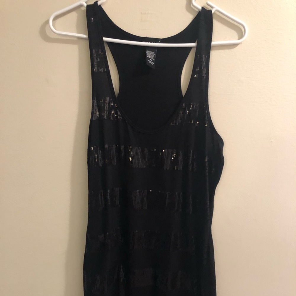 Sleeveless Black Sequins Dress